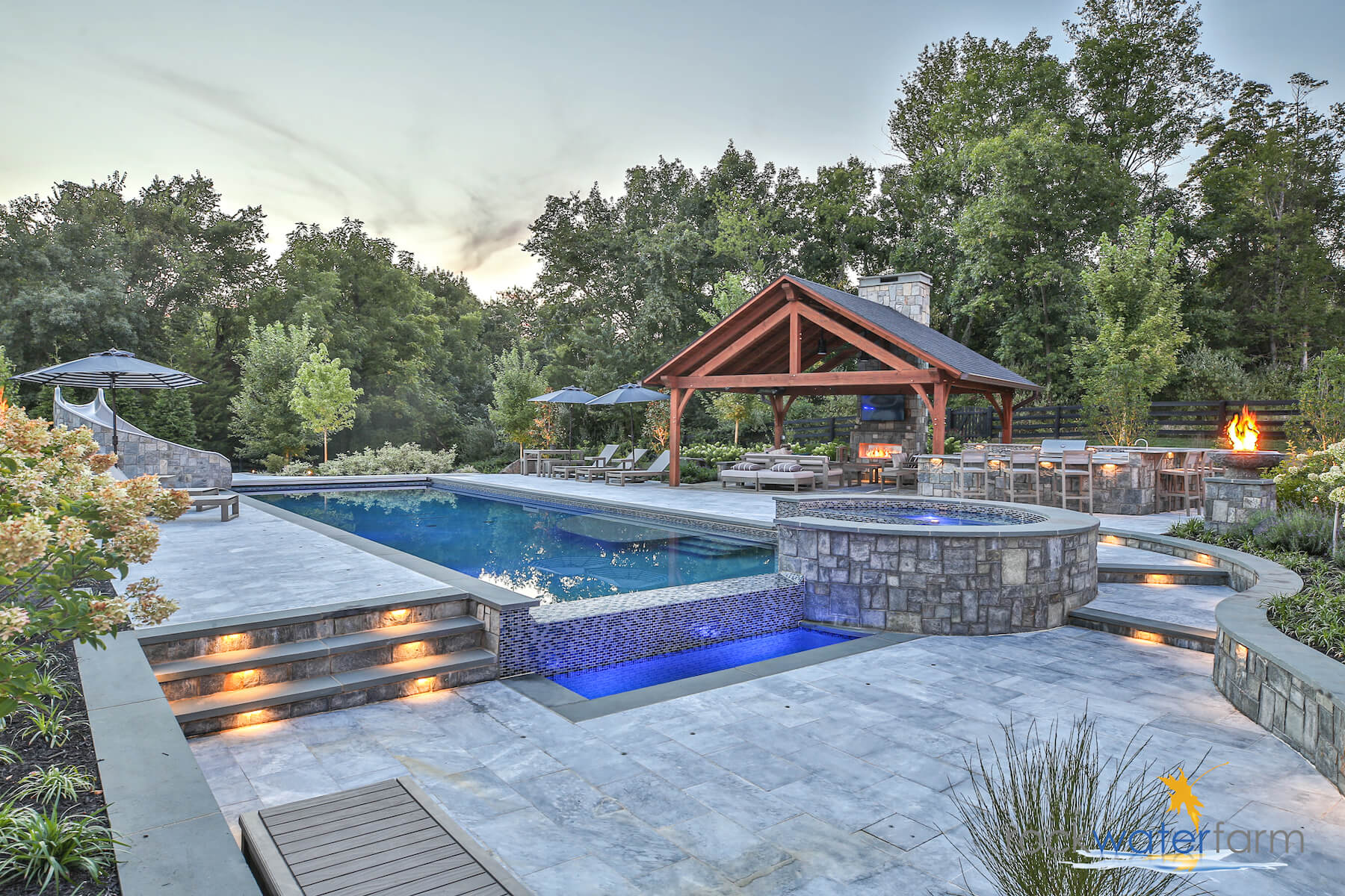 Pool and outdoor kitchen clearance designs